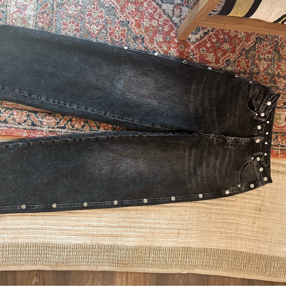 Avec Les Filles Dark Denim Wide-Leg Jeans